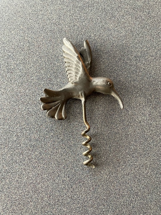 Other - Vintage Hummingbird-Shaped Pewter Corkscrew